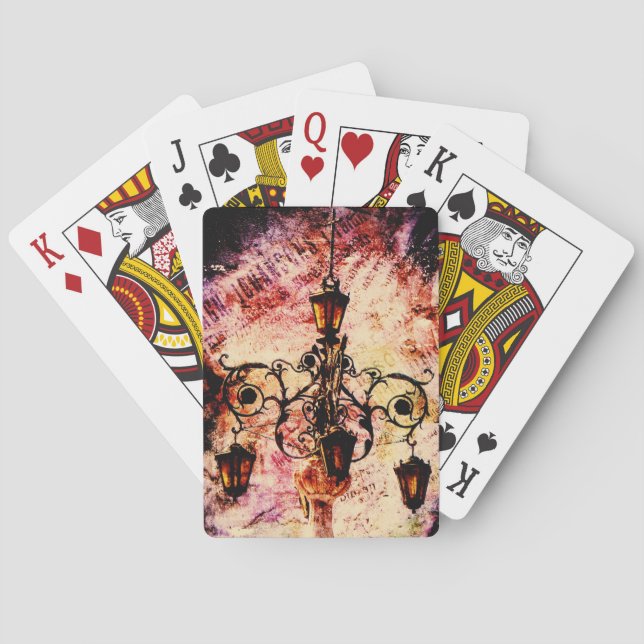 Plaza Ljus rosa Grunge Casinokort (Baksidan)