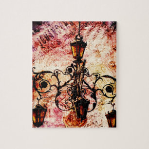 Plaza Ljus rosa Grunge Pussel