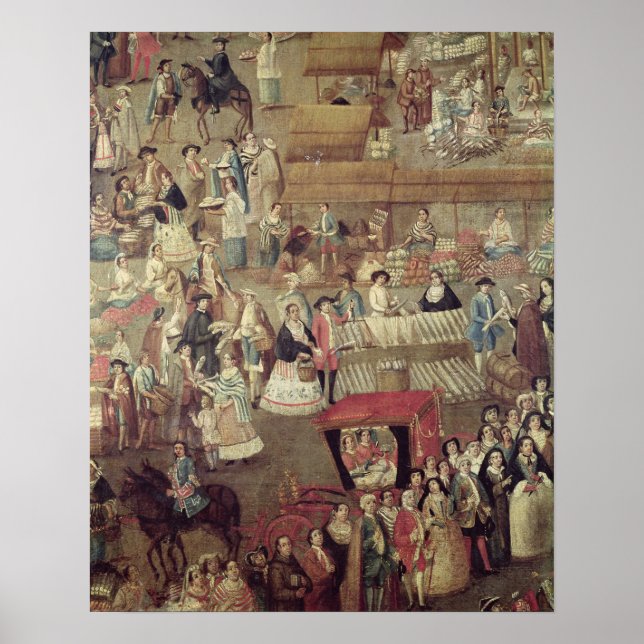 Plaza Mayor i Mexiko, uppgift om marknaden Poster (Framsidan)