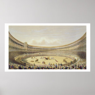 Plazaen de Toros av Madrid, 1865 (färglithoen) Poster