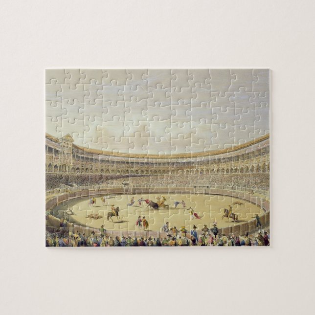 Plazaen de Toros av Madrid, 1865 (färglithoen) Pussel (Horisontell)