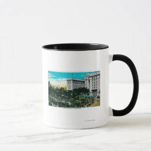 Plazaen parkerar och U.S. anslags- HotelSan Diego, Mugg