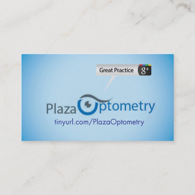PlazaOptometry Visitkort (Framsida)