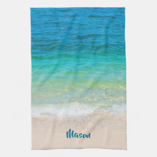Pleant Beach (med personlig namn) Kökshandduk