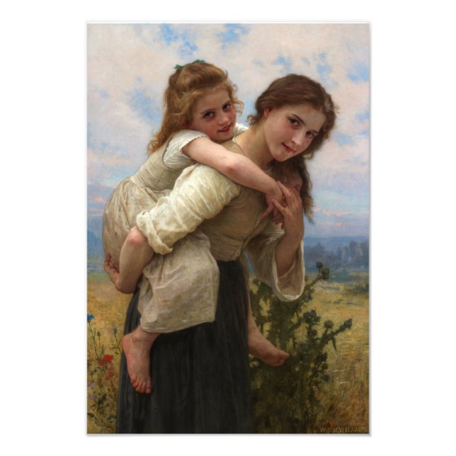 Pleasant Burden av William Adolphe Bouguereau Fototryck (Framsidan)