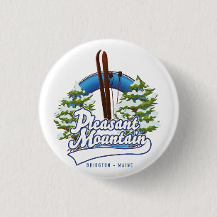Pleasant Mountain Ski Bridgton logotyp. Knapp