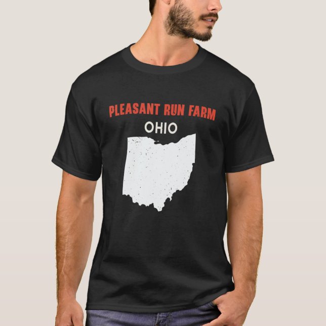 Pleasant Run Farm Ohio USA State America Travel Oh T Shirt (Framsida)