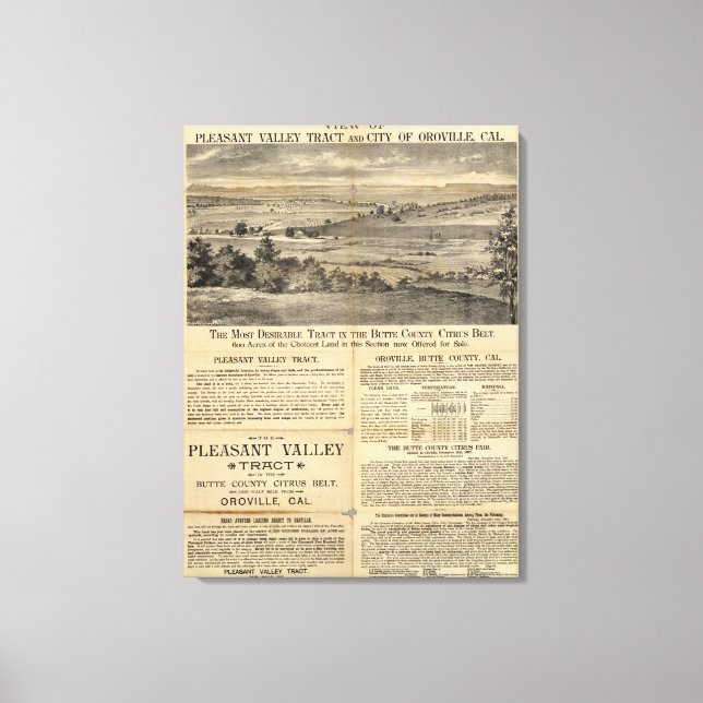 Pleasant Valley, Kalifornien Canvastryck (Framsida)