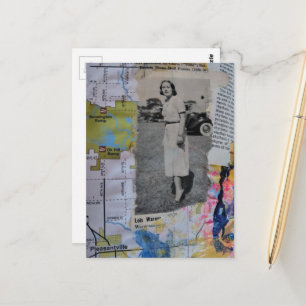 Pleasantville Vintage Kvinna Collage Vykort