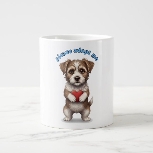 Please Adopt Me – Cute Rescue Dog Illustration wit Jumbo Mugg (Framsidan)