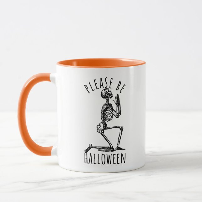 Please Be Halloween Spooky Season Skeleton Bones Mugg (Vänster)
