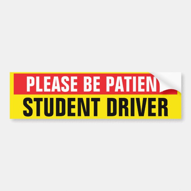 Please Be Patient Student Driver Car  Bildekal (Framsidan)