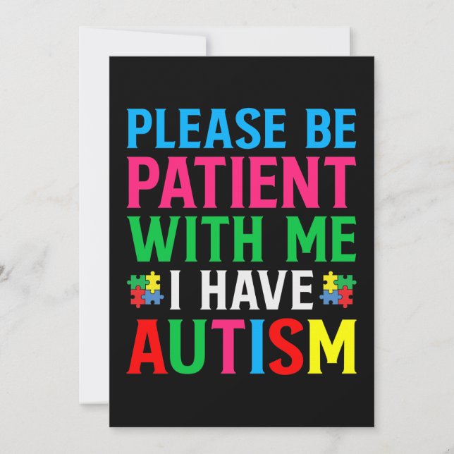 Please Be Patient With Me I Have Autism Spara Datumet (Framsida)