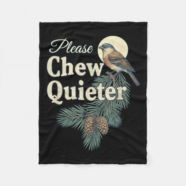 Please Chew Quieter Christmas Funny Novelty  Fleecefilt (Framsidan)