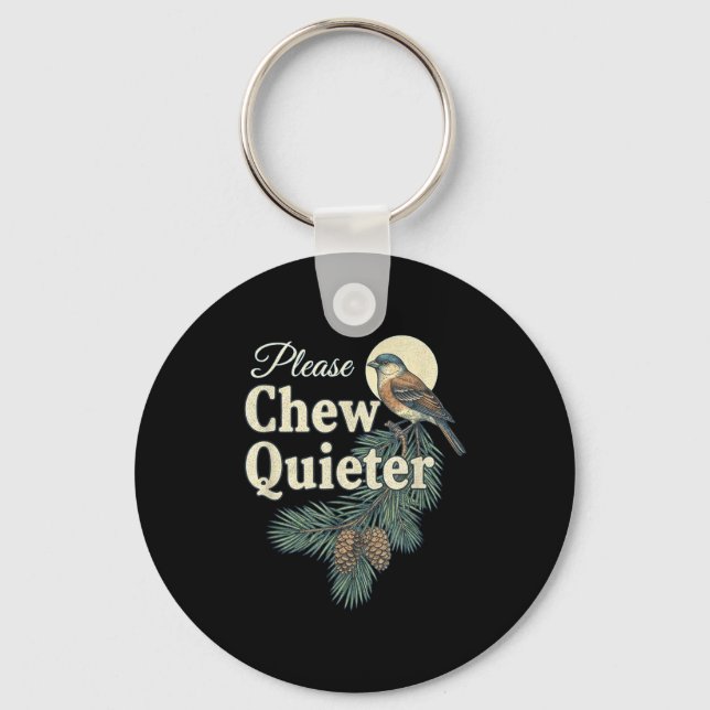 Please Chew Quieter Christmas Funny Novelty  Nyckelring (Framsida)