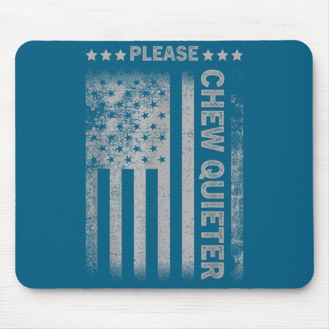 Please Chew Quieter Funny Introvert Usa Flag Vinta Musmatta (Framsidan)