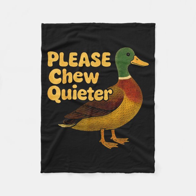 Please Chew Quieter Sarcastic Animal Quote Quirky  Fleecefilt (Framsidan)