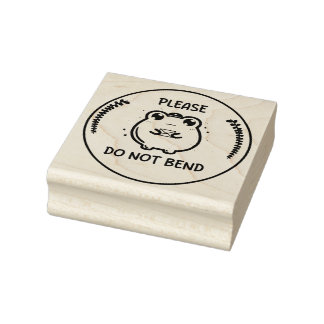 Please do not bend stamp, frog stamp design, Mail Stämpel