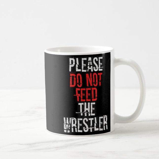 Please Do Not Feed The Wrestler - Wrestling  Kaffemugg (Höger)