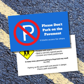 Please Do Not Park – Private Access Notice Visitkort