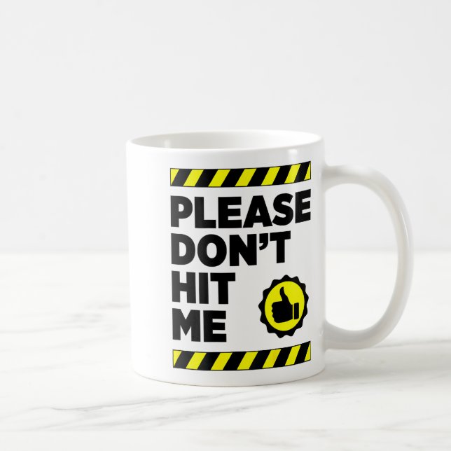 Please Don't Hit Me - Art On Back Fun Safe Cyclist Kaffemugg (Höger)