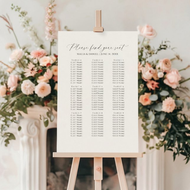 Please Find Your Seat Wedding Seating Chart Poster (Skapare uppladdad)