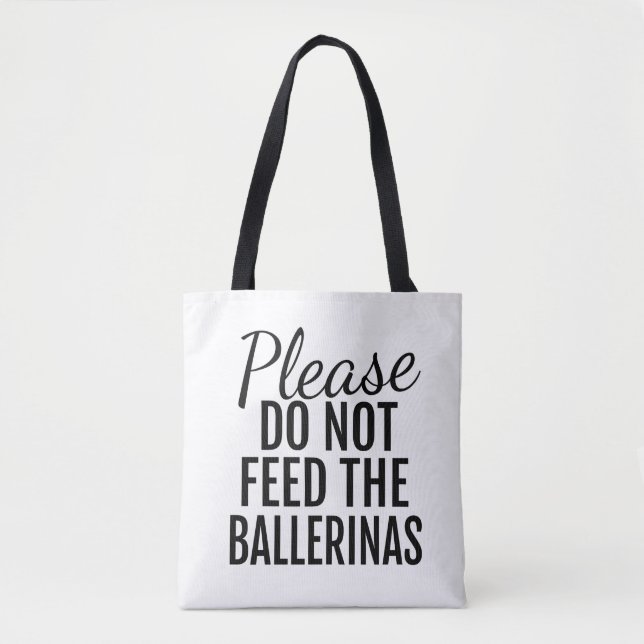 Please matar inte ballerinasna som totot hänger tygkasse (Framsida)