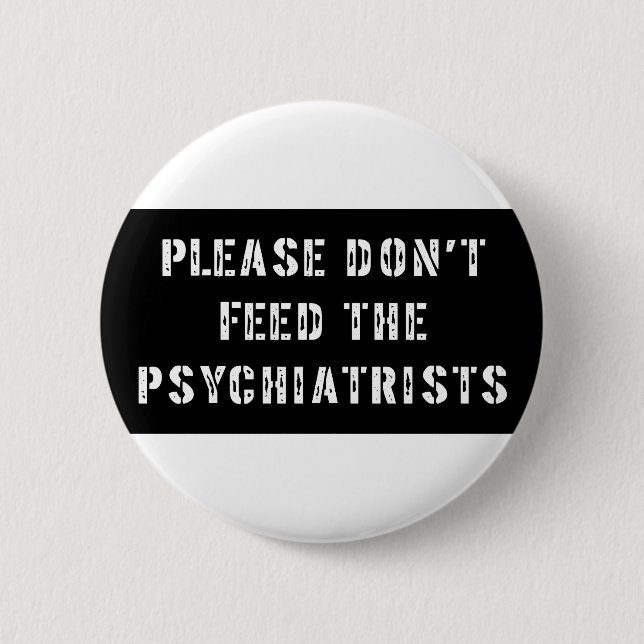 Please matar inte psykiater knapp (Framsida)
