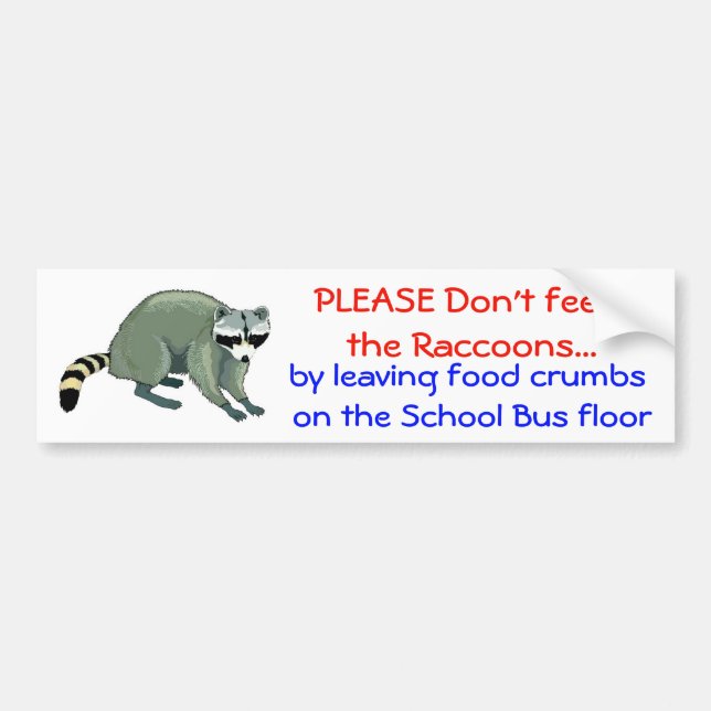Please matar inte raccoonsna bildekal (Framsidan)