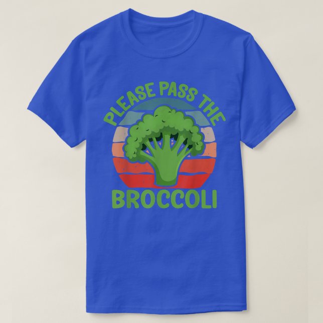 Please Pass the Broccoli  Funny Retro Vegan Brocco T Shirt (Design framsida)