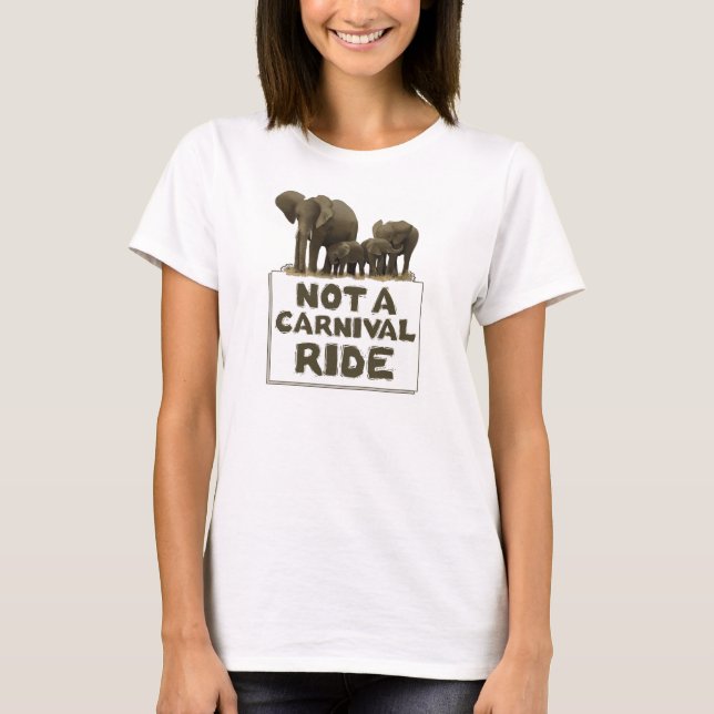Please rider inte elefanterna t-shirt (Framsida)