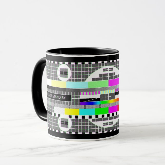 "Please Stand By" Tv Television Test Card Mugg (Framsida vänster)