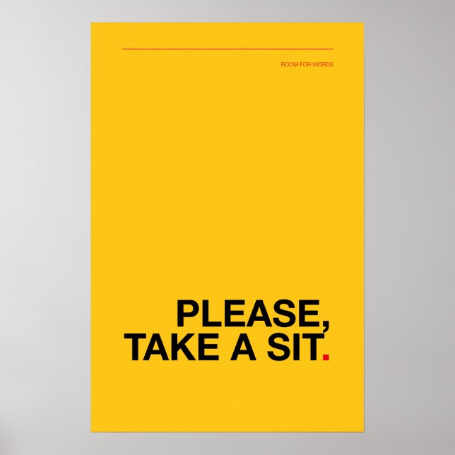 PLEASE, TAKE A SIT – Funny Bathroom Poster (Framsidan)