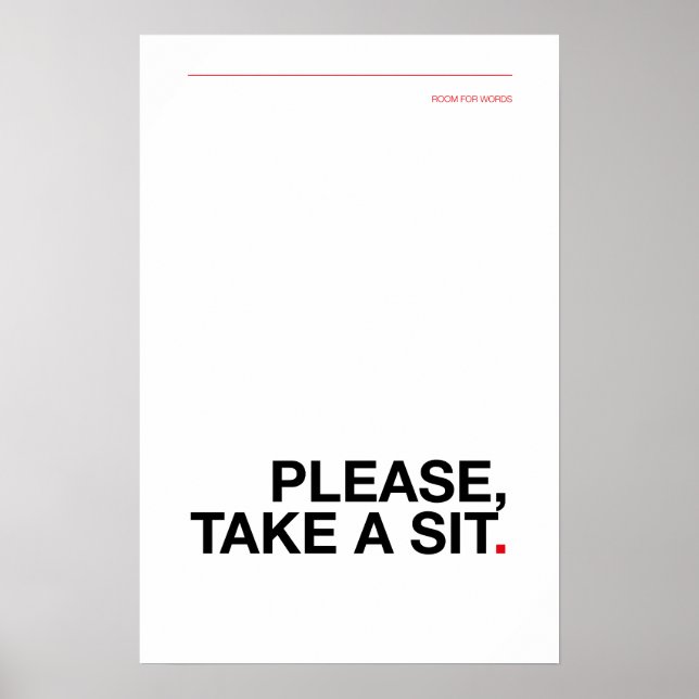 PLEASE, TAKE A SIT – Funny Bathroom Poster (Framsidan)