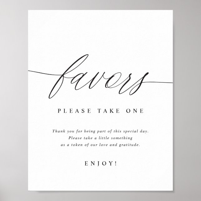 Please Take One Elegant Modern Wedding Sign Poster (Framsidan)