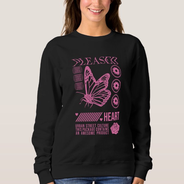 Pleased Heart Trending Urban Street T Shirt (Framsida)