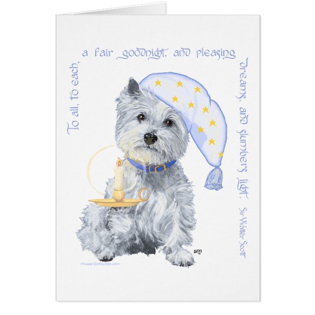 Pleasing Dreams Westie Hälsningskort (Framsidan)