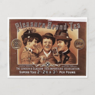 Pleasure Brand Tea Vintage Art Vykort