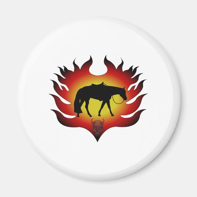Pleasure Horse n Flames Magnet (Framsidan)
