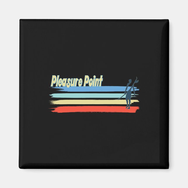 Pleasure Point Surf Beach, Surfande Guy för män kv Magnet (Framsidan)