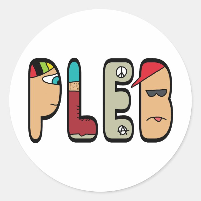 Pleb Runt Klistermärke (Framsida)
