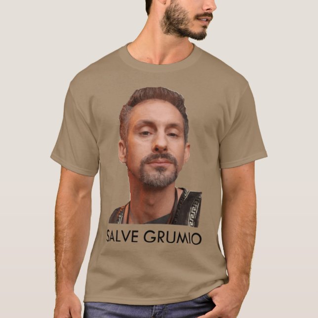 Plebs Landlord Salve Grumio Quote Plain Background T Shirt (Framsida)