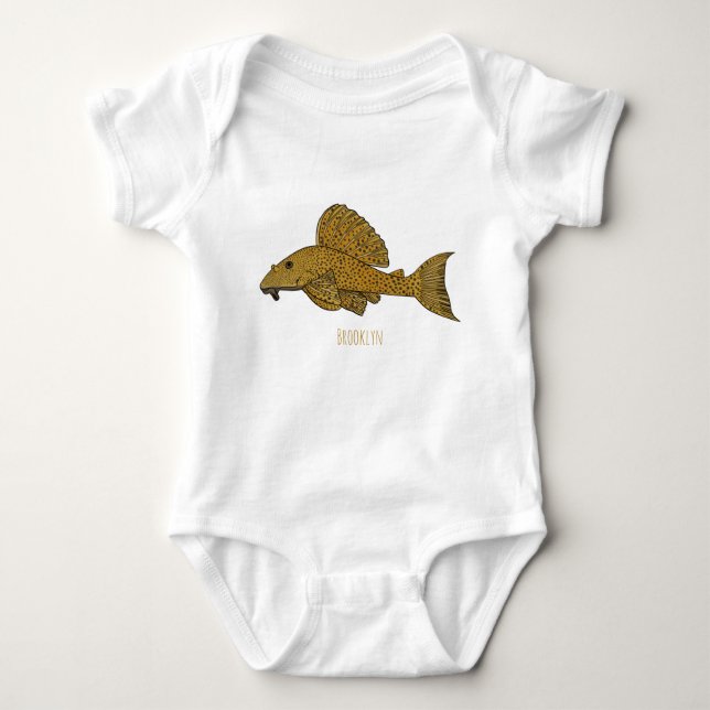 Pleco fish cartoon illustration  t shirt (Framsida)