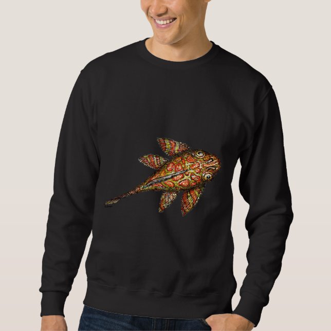 Pleco Fish Lång Ärmad Tröja (Framsida)