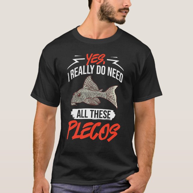 Plecostomus Pleco Fisk Akvarium Mat Tank Zebra Ca T Shirt (Framsida)