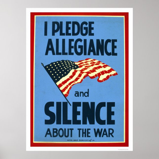 Pledge Allegiance Krig 1941 WPA Poster (Framsidan)