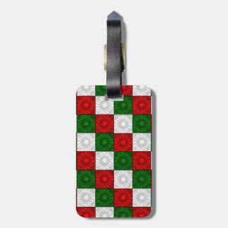 Pleed Corners-Red-White-Grönt-LUGGAGE TAG Bagagebricka