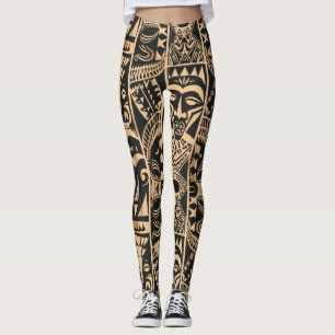 Plegeringar av polynesisk tatuering leggings