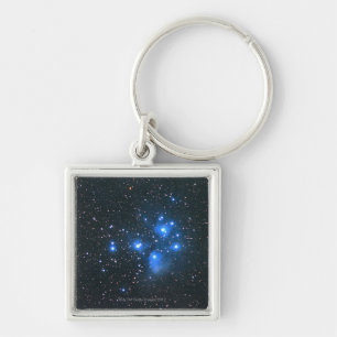 Pleiades 2 fyrkantig silverfärgad nyckelring