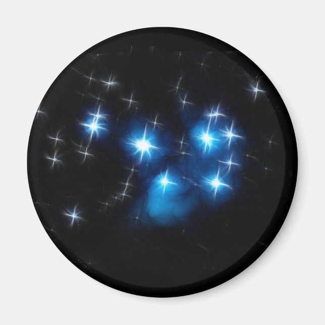 Pleiades Blue Star Cluster Magnet (Framsidan)